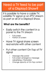 Live TV feed for digital signage